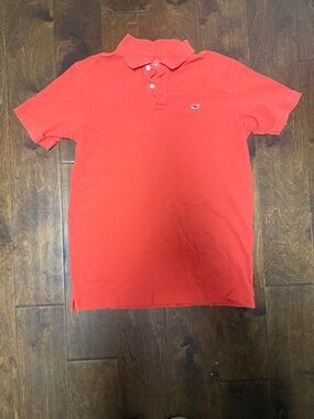 Vineyard Vines Bright Coral Polo with Whale Patch